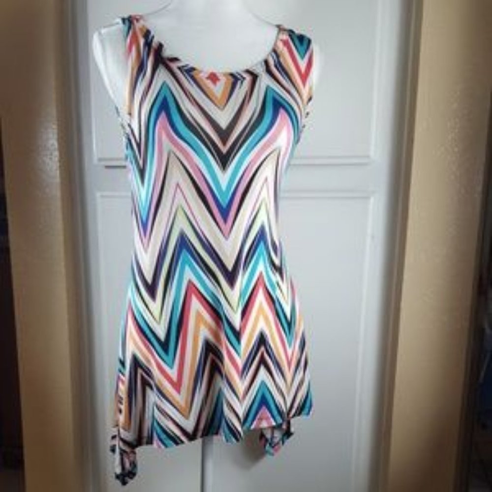 Cupio Sleeveless Top Size Small Multicolor